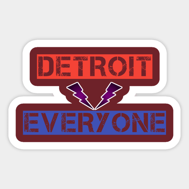 Detroit vs Everyone Sticker by Menu.D